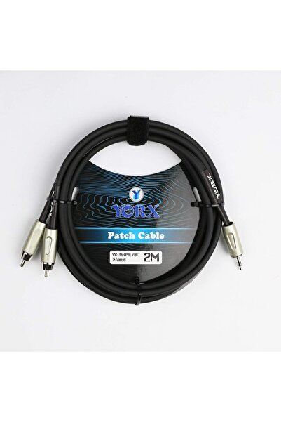 Yorx كابل صوت 3.5 مم TRS إلى 2 RCA (YX-364PR)، 2 متر - كابلات