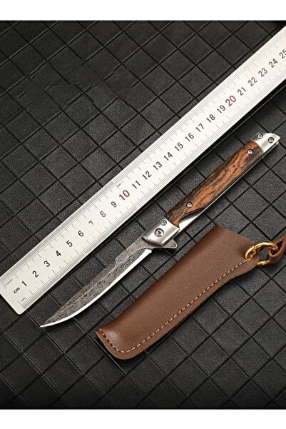 XIUWOO سكين قابل للطي مصنوع من الجلد والفولاذ المقاوم للصدأ 5CR15 سكين تخييم ...