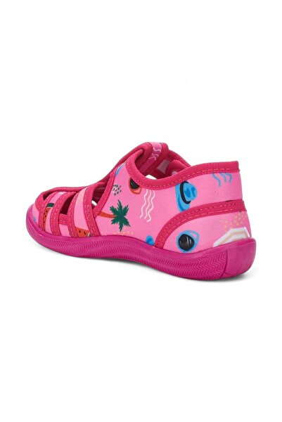 Allyup Daily Unisex Pink Children's Sandals Flexible Non-Slip Sole Linen Velcro Summer Home Nursery Shoes 143