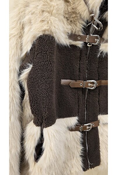 Park Moda Fur Coat with Belt Detail
