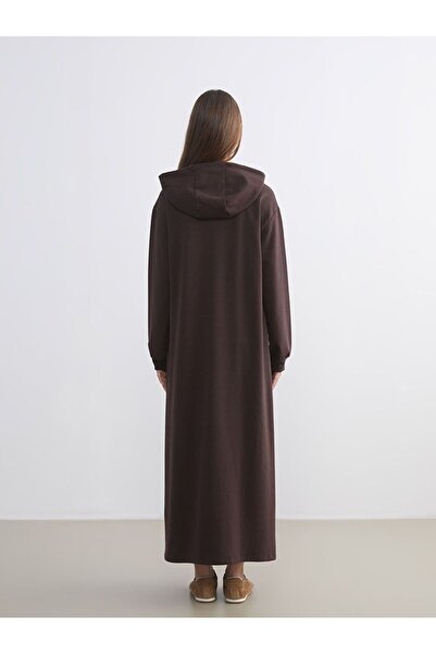 LC Waikiki LCW Modest Kapüşonlu Sweat Elbise