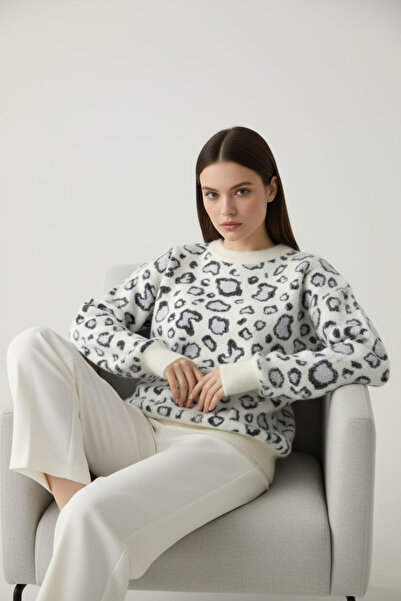 ENDAMIM Leopard pattern soft sweater