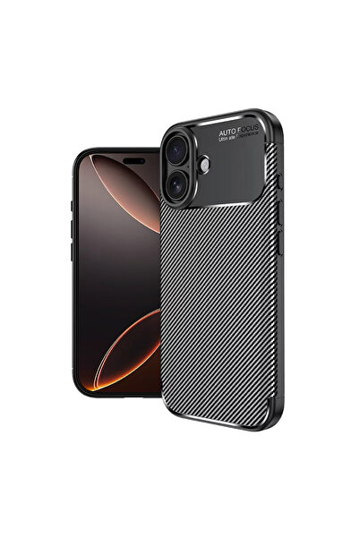 UnDePlus Apple iPhone 17 Kılıf Karbon Silikon Case Kapak