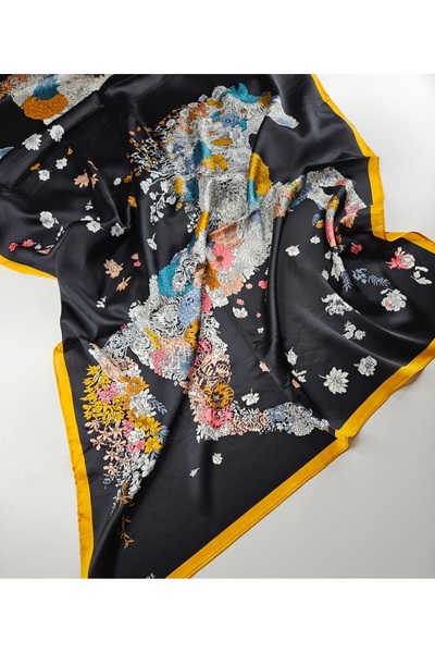 sem oyuncak Luxury Voile Silk Shawl Hijab Foulard Scarf Shawl Ethnic Horse Pattern 70 X 180 cm