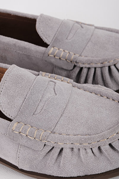 Lal Shoes & Bags Alisa Women's Genuine Leather Stitching Detailed Nubuck Ballerina Shoes B4227