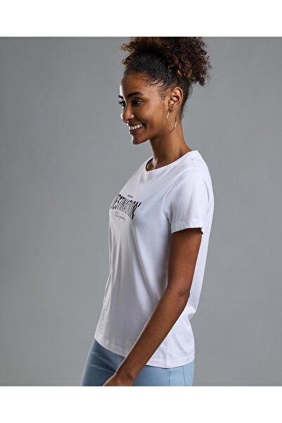 R&B Typography Print T-Shirt with Crew Neck and Short Sleeves
