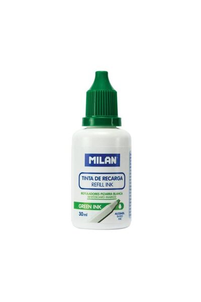 Milan Whiteboard Marker Refill, Color Green, Material Ink, 30 ml, Alcohol-Based