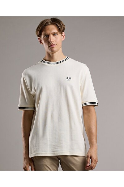 R&B Contrast Trim T-Shirt with Crew Neck and Short Sleeves