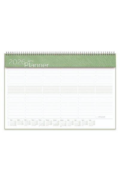 GENC DIJITAL BASKI GIPTA 2026 40x28 Globe Spiralli Masaüstü Planlayıcı (252-SMK)