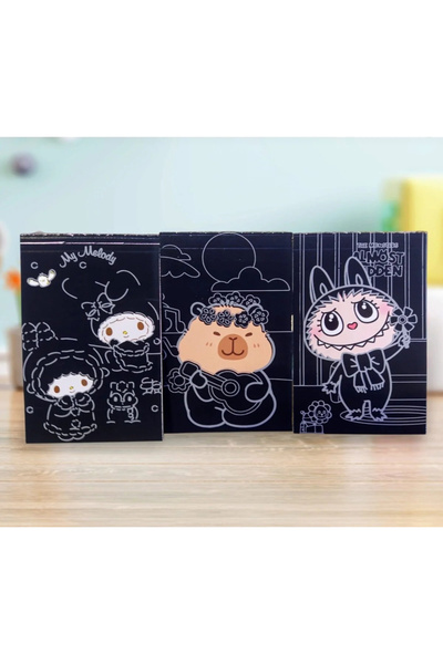 1000 çeşit hediye dünyası Kuromi Capybara Magic Scratch Pad Three-Piece Set