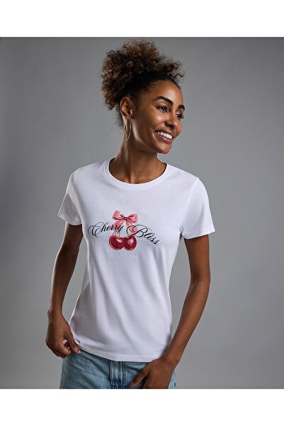 R&B Printed T-Shirt with Crew Neck and Short Sleeves