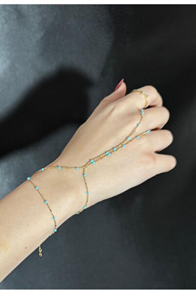 Sirena Accessories Mavi Zirkon Taşlı Gold Kaplama Ayarlanabilir Şahmeran