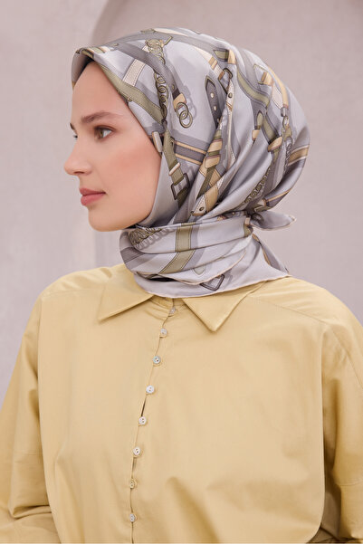 Belli وشاح حريري منقوش بنمط حزام منقوش 4200D01 32