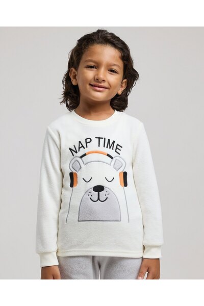 R&B Grey Boy Embroidered Pyjama Set