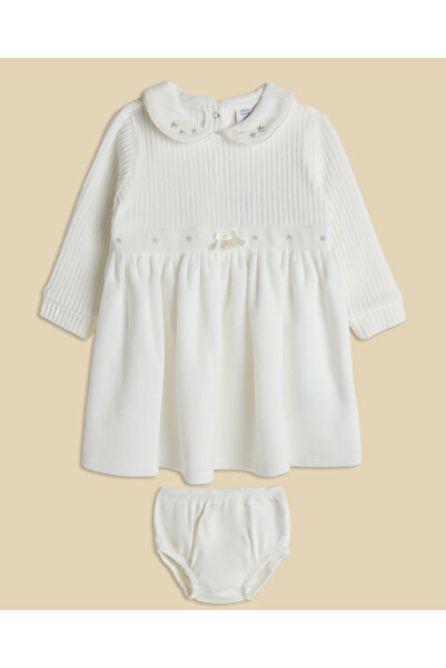 R&B فستان محبوك مطرز بقصّة واسعة مع سروال داخلي