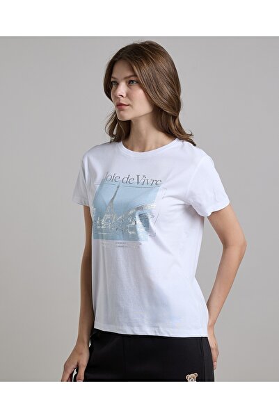 R&B Printed T-Shirt with Crew Neck and Short Sleeves