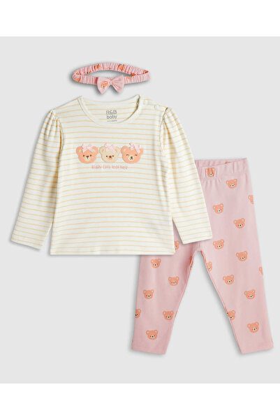 R&B Printed Clothing Set with Headband
