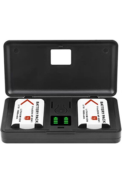 Others طقم شاحن بطارية NP-BN1 مع بطاريتين بسعة 1000 مللي أمبير/ساعة - متوافق ...