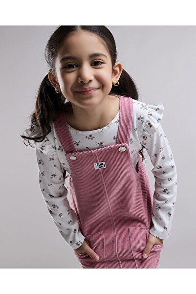 R&B طقم بلوزة مطبوع وفستان دونغري