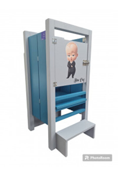 OEM Turn de învățare pliabil gri deschis cu turn de activități pliabil turcoaz, turn de învățare pliabil