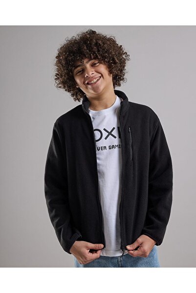 R&B جاكيت بسحاب ورقبة عالية وأكمام طويلة