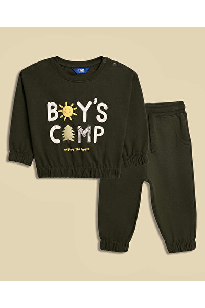 R&B طقم سويت شيرت وبنطال رياضي مطبوع