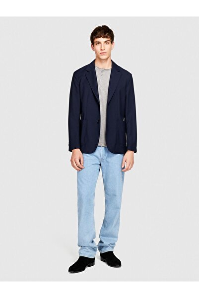 Sisley Men's 100% Cotton Slim Fit Button Detail Slub T-Shirt 323A3Yr7S1009-Sis3G6