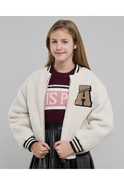 R&B Appliqued Bomber Jacket with Zipper Closure