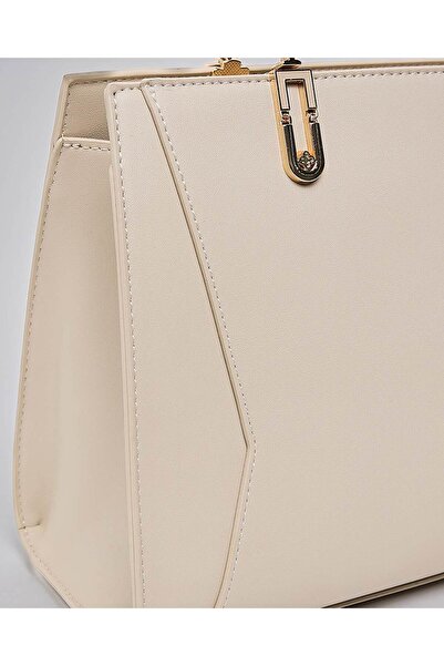 R&B Light Grey Women's Flap Saddle Bag