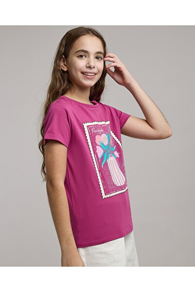 R&B Printed T-Shirt with Crew Neck and Short Sleeves