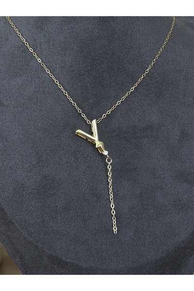 lavanderopa Letter Y Steel Necklace