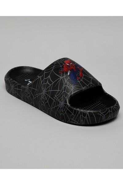 R&B Black Boy Spiderman Printed Slides