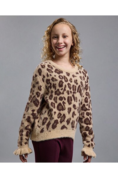 R&B Animal Patterned with Crew Neck and Long Sleeves