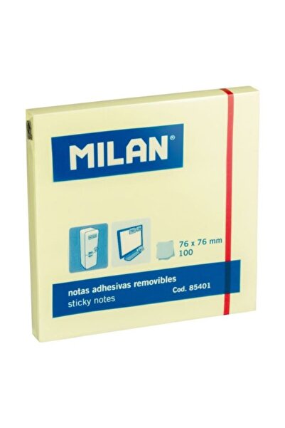 Milan Set de 10 bilețele autoadezive, culoare galben pal, material hârtie, di...