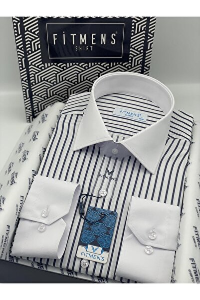 Fitmens Classic Long Sleeve Pocketless Collar Cuff White Gift Boxed Men's Shi...