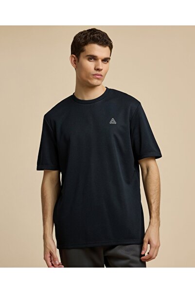 R&B Logo Detail Active T-Shirt with Crew Neck and Short Sleeves