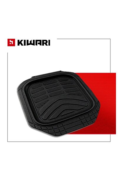 Kiwari Set of 5 Rugged Car Mats, Universal, PVC, Black