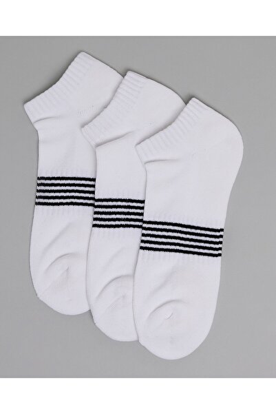 R&B 3 Pack Striped Sports Ankle Socks