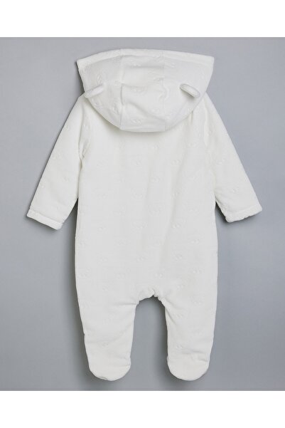 R&B Ivory Boy Solid Hooded Sleepsuit