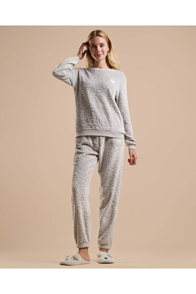 R&B Self Patterned Long Sleeves Pyjama Set