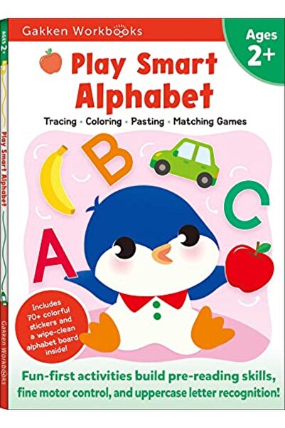 Simon Schuster Play Smart Alphabet Age 2 Preschool Activity Workbook With Sti...