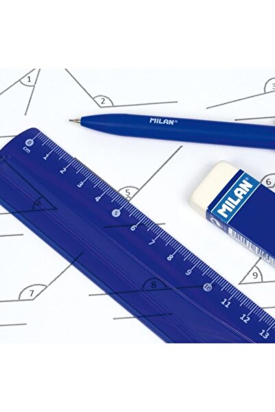 Milan Riglă flexibilă, culoare albastră, material plastic, dimensiune 30 cm