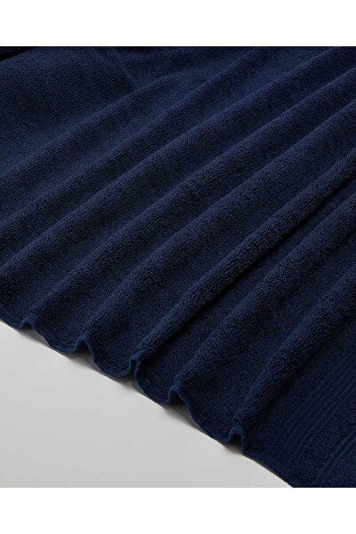 R&B Navy Blue Unisex Textured Bath Towel