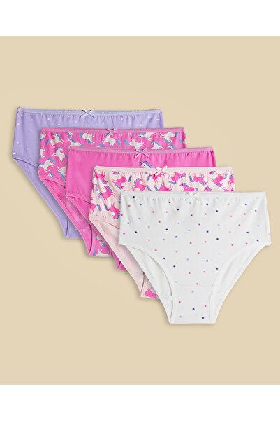 R&B Baby Pink Women's 5 Pack Printed Bikini Briefs