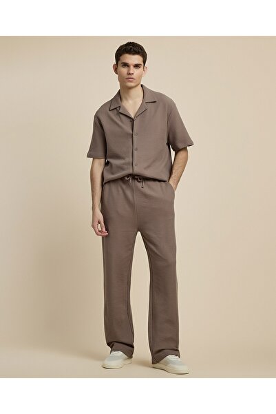 R&B بنطال بقصّة مستقيمة ومحكم مع خصر برباط