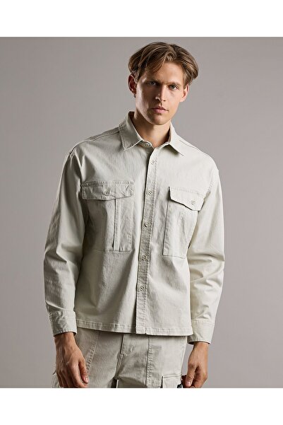 R&B بنطلون كارغو سادة مع إغلاق بأزرار