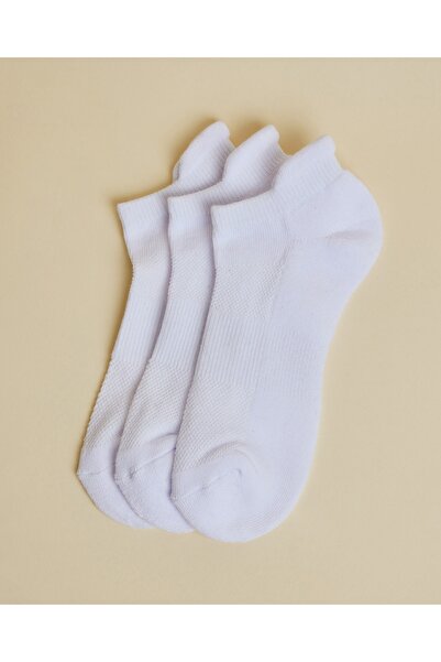 R&B White Women's 3 Pack Socks Ankle Socks