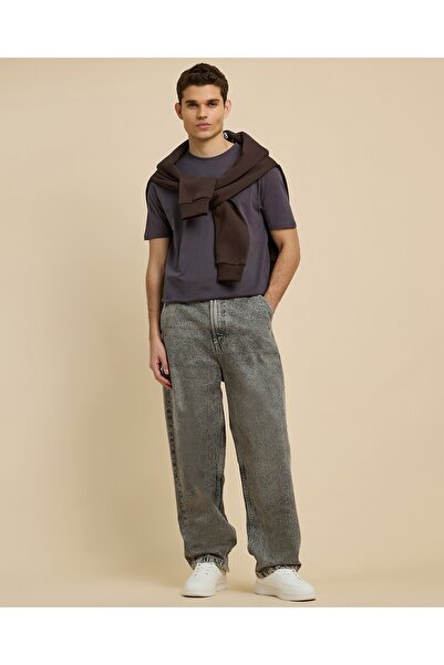 R&B بنطال جينز سكيتر باهت مع أزرار للإغلاق