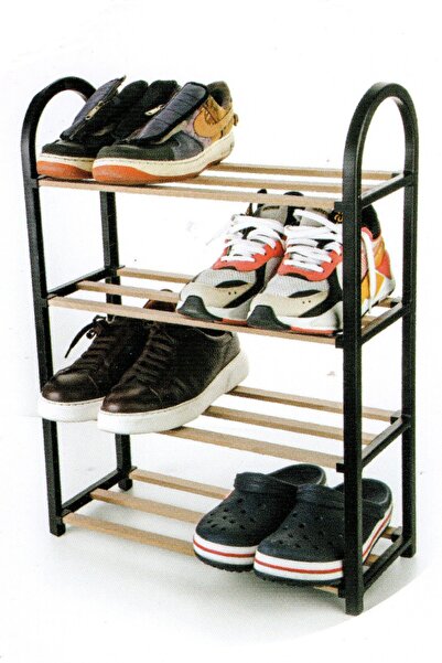 Silkyreal 4 Katlı Ahşap Ayakkabılık