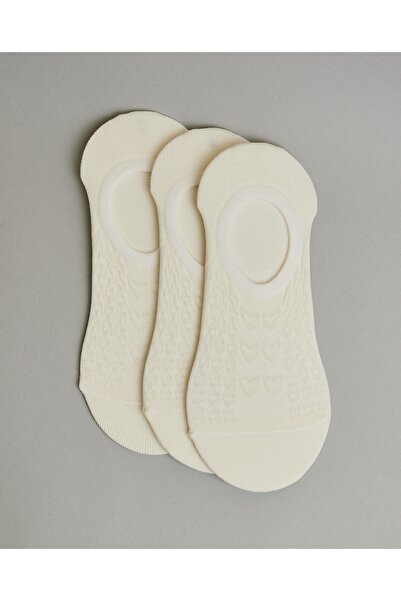 R&B Ivory Women's 3 Pack No Show Socks